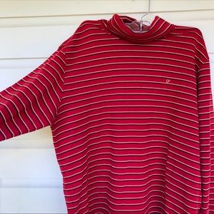 Supreme Red and Gold Striped Turtleneck